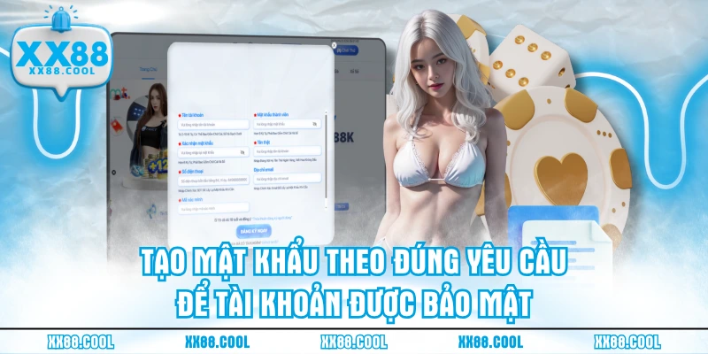 Tạo mật khẩu theo đúng yêu cầu để tài khoản được bảo mật